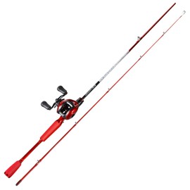 Sougayilang Baitcasting Rod and Reel Combos,5.9 Ft Two Pieces Light Weight Pole with High Speed Smooth Powerful Gear Casting Rod Avaliable for Freshwater Saltwater Great Gifts Left Hand