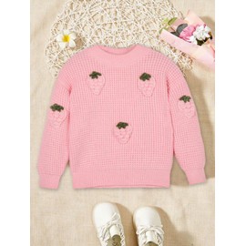 Mumetaz Toddler Baby Girl Sweaters Long Sleeve Crewneck Warm Pullover Knit Sweater Fall Winter Baby Girl Clothes Pink