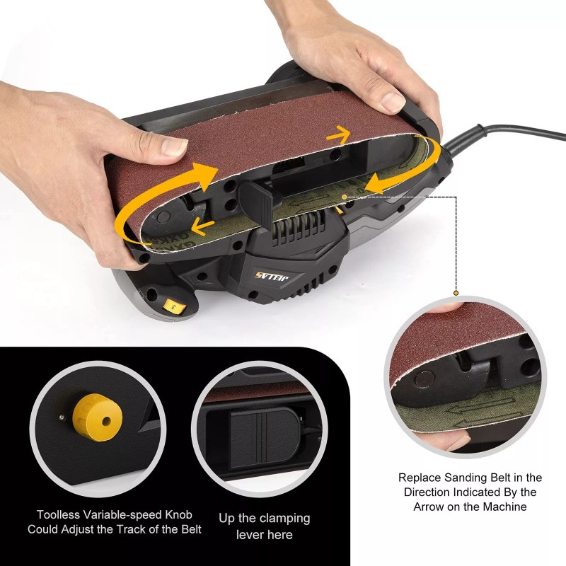 Jellas 3 × 21-Inch Belt Sander with Dust Bag, 7Amp