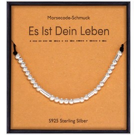 Suyi Morsecode Bracelet for Women Her Inspirational Sterling Silver Bracelet for Boyfriend Mother Daughter Birthday, Sterling Silver