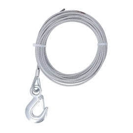 Cuerda de Alambre para Cabrestante, Cable de 4 Mm X 12 M, Resistencia de 2000 Libras, Acero Inoxidable con Gancho, Tope, Funda Protectora, Dedal, Ajuste Universal para Vehículos