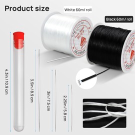 Elastic Bracelet String, 1mm 394Ft Stretchy Bead String Cord, Clear Stretch Cord Thread, Crystal Beading String for DIY Bracelet, Necklace and Jewelry Making(60m/roll)