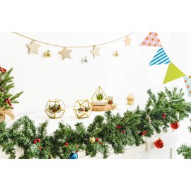 Mkono 4 Inches Mini Glass Geometric Terrarium Container Set of 3 Modern Tabletop Planter Shelves Decor Display Centerpiece for Succulent Miniature Fairy Garden Air Plant, Gold (Plant Not Included)