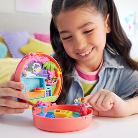 Polly Pocket, Set de Juego Compacto Mundo Sorpresa Perrito en Moto, Juguetes para Niña, 4+ Años, Juguete Mattel