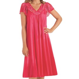 Easylife Satin Nightdress For Women XL (UK 18-20) Satin Dress For Bed. Lace Trim Nighty For Women. Slip Dress For Sleep. Machine Washable Satin Babydoll Night Dress. Nightwear For Women - Fully