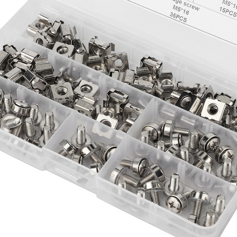 M5 Cage Nuts Hardware Mounting M5*16 Screws for Quadrate Hole