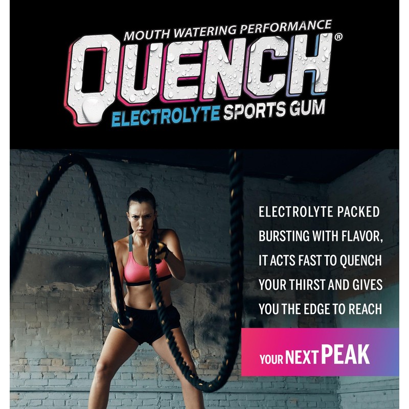Quench Gum Variety Bucket, Electrolytes Chewing Gum for Athletes and