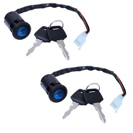 Pair for 4 Pins Ignition Barrel Key Switch for Motorcycle, E-Bike, Electric Scooter 4 Wire Switch