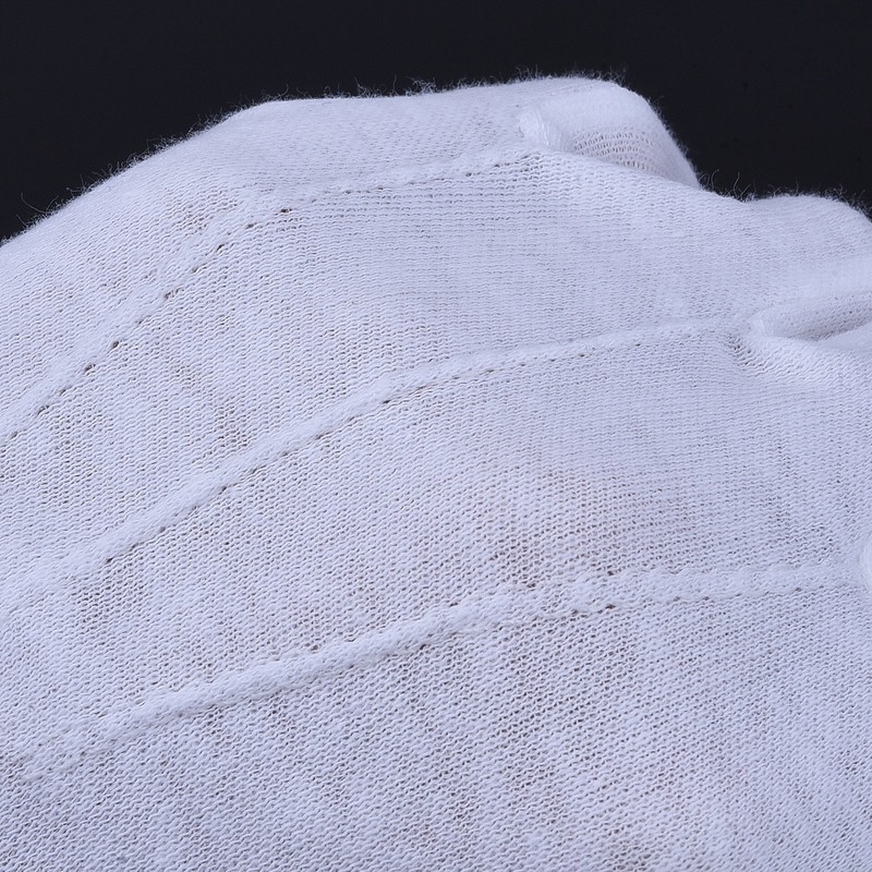 White Stitched Cotton Gloves Parade Gloves with Snap Closure, 2