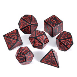 FLASHOWL Clock Dice DND Dice Stars and Moon Dice W20 Retro Dice D&D Dice Set with Polyhedral Role Playing Gaming Dice Dice D20 Dice Set Dungeons and Dragons Dice Dice Red