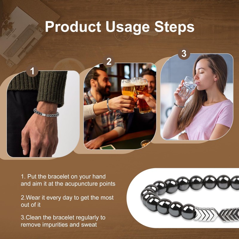 atnayo 2-Pack Glame Anti-Alcohol & Anxiety Relief Bracelet, Stylish Unisex