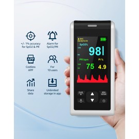 Pulse Oximeter Fingertip Handheld pulse oximeter With Continuous Monitor Blood Oxygen Saturation Monitor for Adults Rechargeable Monitor Oxygen Meter For SpO2/PR/PI