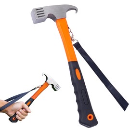 Camping Hammer with Tent Stake Remove, 12 inch Outdoor Multifunction Camping Mallet for Tent Pegs with Holding Strap and Tote Bag, for Outdoor Camp Picnic, Rustproof, Non-Slip Comfortable Grip