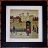 Greetingles Lowry-Style 12"/31cm Square Framed Print. Beautiful Black Ash Frame