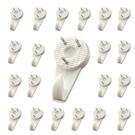 fiXte® Medium 30mm (1.3/16 inch) White Nylon Non-Trace Hardwall Drywall Picture Hanger Hook - Pack of 20 Pieces
