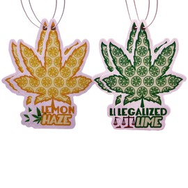 Lemon Lime Fruit Peel Seltzer Drink Soda Flavor Mix Mixer Zest New Scent Combo Package with 2 Unique Scented Smell Car Truck SUV Vehicle Room Office Rear View Mirror Hanging Paper Air Freshener