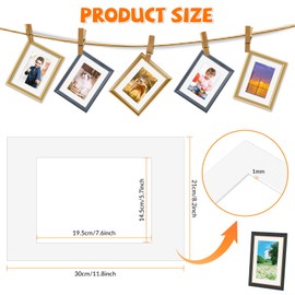 BOSCOW Passepartout Cardboard White, Pack of 15, 21 x 29.7 cm External Dimensions, for Photos, Postcards (Inner Dimensions 14.5 x 19.5 cm, DIN A5)