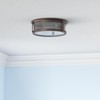 FOITTON 2Pack Industrial Flush Mount Light Fixture, 2-Light Farmhouse Ceiling