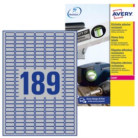 AVERY Zweckform Italy L6 polyester labels 25.4 x 10 silver / black