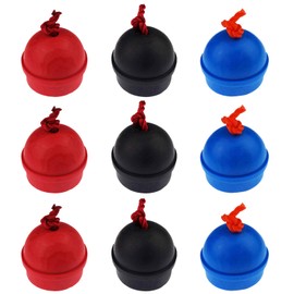Zelerdo 9 Pack Rubber Pool Billiard Cue Chalk Holders with Cord, 3 Colors