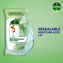 Dettol Anti-Bacterial Multi Surface Wipes Cleanser Large Wipes, Pack of 56
