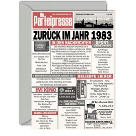 Stuff4 42nd Birthday Cards for Men Women - Back in 1983 Newspaper - 42 Happy Birthday Anniversary Wedding Anniversary Card Vintage Born 1983 127mm x 178mm Congratulations Cards