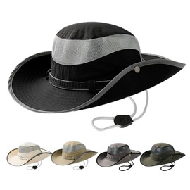 AYPOW Unisex Sun Hat, UV Protection, Foldable Bucket Hat, Fishing Hat with Wide Brim, Lightweight Breathable Fishing Hat, Boonie Hat, Packable Safari Hat, Summer Hat, Bucket Hat for Men and Women
