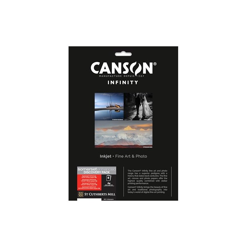 Canson Infinity Somerset Discovery Pack 8 Sheets Smooth Soft Grain