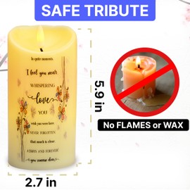 Skywin in Loving Memorial Candles for Deceased (Quite Moments) - 5.9 x 2.7 in LED Flameless Candles,Remembrance Candle for Loss, Memorial Candles for Loss of Loved Ones,Sympathy Candles Memorial Gift