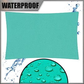 Amgo 6' x 16' Custom Size Turquoise Rectangle Square Waterproof Sun Shade Sail Order to Make UPF50+ AMWTPR0712 Canopy Awning, 98% UV Blockage Water Resistant, Backyard Patio Garden (We Customize)