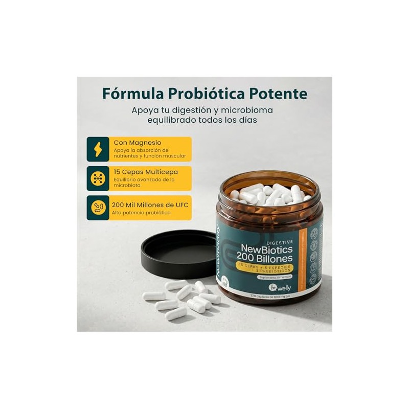 MegaBiotic Probióticos 120 Billones y 17 Cepas|60 cápsulas|536mg p/porción