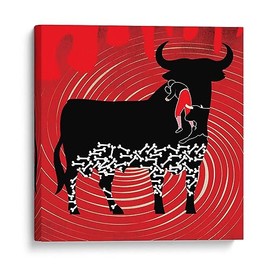 Canvas Lab | Cuadro decorativo | Adios a la fiesta taurina - Homo Cosmicam | 40 x 40 cm | Cuadros para decorar recamara, sala, baño, oficina