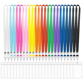 24 Pack Lanyards for ID Badges Cruise Lanyard for Ship Cards with Waterproof ID Badge Holder Cruise Essentials 2026 (Colorful)