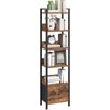 MAHANCRIS Bookshelf, 6-Tier Bookcase with Drawer, Small Book Shelf for