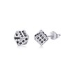 PHNIBIRD Mens Earrings Stud Square White Dice Mens Stud Earrings