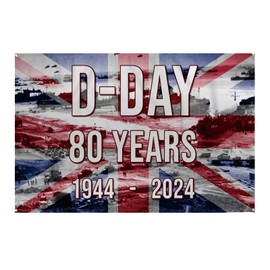 5ft x 3ft D-Day Flag,D Day Landing Flags,Lest We Forget Flags with Brass Grommets,D-Day Memorial Flag Remembrance Day Flag Outdoor Indoor Armistice Day Flag,D-Day 80th Anniversary Flag Banner Décor
