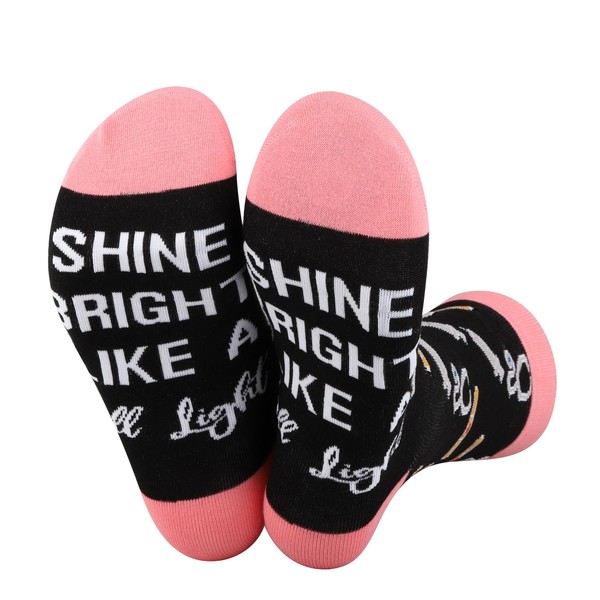 PWHAOO 1 Pair Stethoscope Nurse Socks Shine Bright Like A