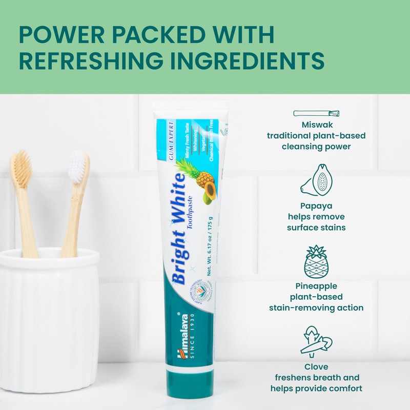 Himalaya Oral Care Toothpaste, Fluoride Free to Reduce Plaque &