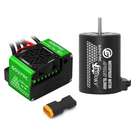 GOUPRC S3650 4300KV Brushless Motor 3.175mm Shaft with Upgrade 60A ESC Electric Speed Controller Combo Set for 1/10 RC Car Truck (4300KVMotor+60A Brushless)