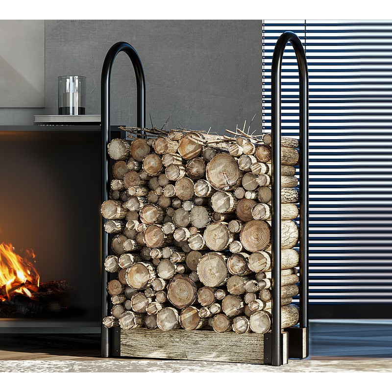 Fire Beauty Adjustable Firewood Holder Rack,Heavy-Duty Log Stand,Compatible with 2x4