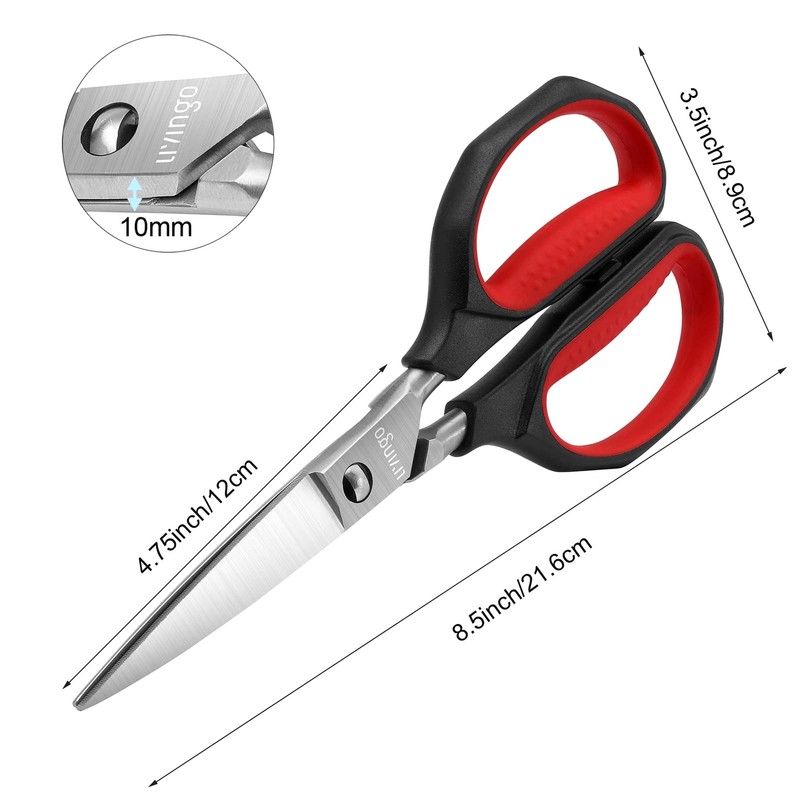 LIVINGO Heavy Duty Kitchen Shears Sharp Forged Thick Stainless Steel