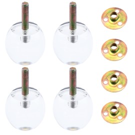Mewutal 4pcs 2 Inch Height Creative Clear Acrylic Funiture Legs, 2-1/4 Inch Diameter Round Transparent Sofa Legs Coffee Table Legs Cabinet Plexiglass Legs