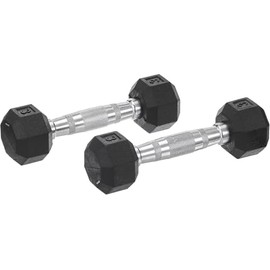 Venbytech for Dumbbells Hand Weights Set of 2 - Rubber Hex Chrome Handle Exercise & Fitness Du