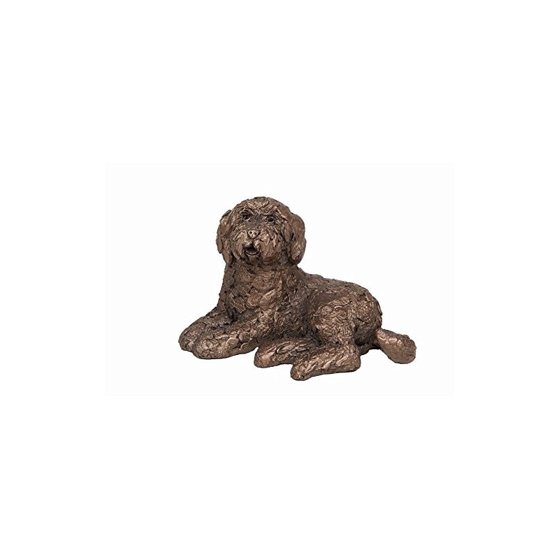 Koko the Labradoodle dog sitting Frith Sculpture Ornament made from