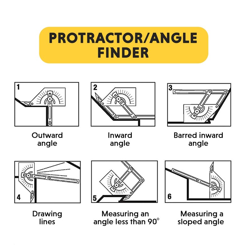 General Tools 29 Plastic Protractor and Angle Finder, Outside, Inside,