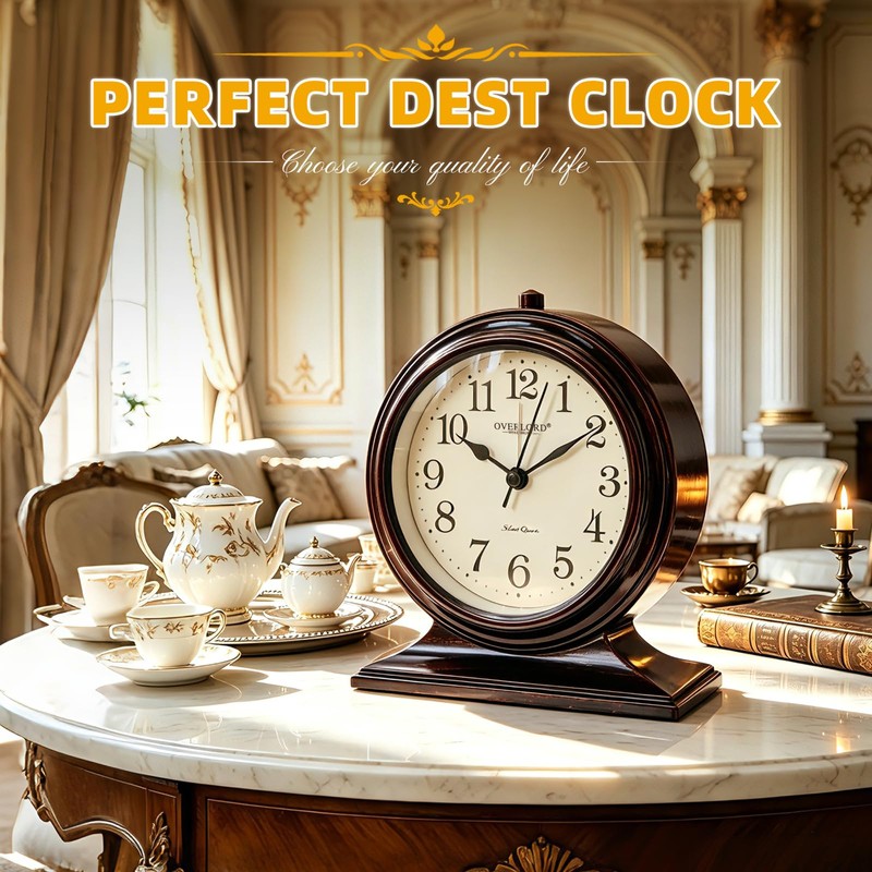 Silent Quartz Desk Clock, Beautiful and Convenient Clock