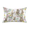 KEEPREAL Beautiful Flowers Bunny Satin Pillowcase for Hair and Skin