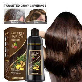 Yiciani Coffee Hair Dye Shampoo Hair Color Shampoo for Gray Hair Coverage, Coffee Natural Herbal Instant Hair Dye for Men and Women