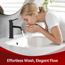 SUMERAIN Matte Black Bathroom Sink Faucet Single Handle Single Hole