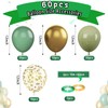 Paready Sage Green Gold Balloons, 60 Pcs 12 Inch Retro